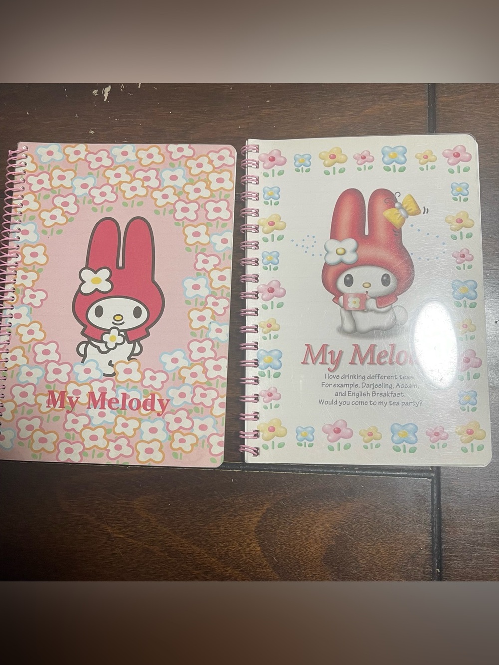 Vintage 1998Sanrio My Melody Pink Floral Spiral Notebook